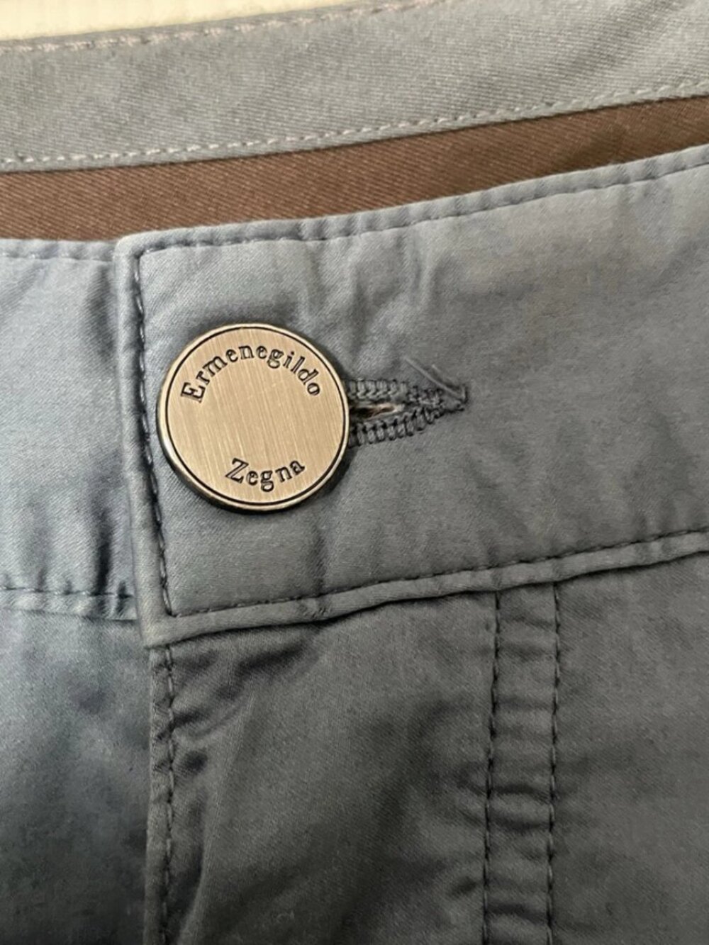 Ermenegildo Zegna Men’s Pants Size 33 100% Authentic Made In Italy Mid-Blue - Picture 3 of 6